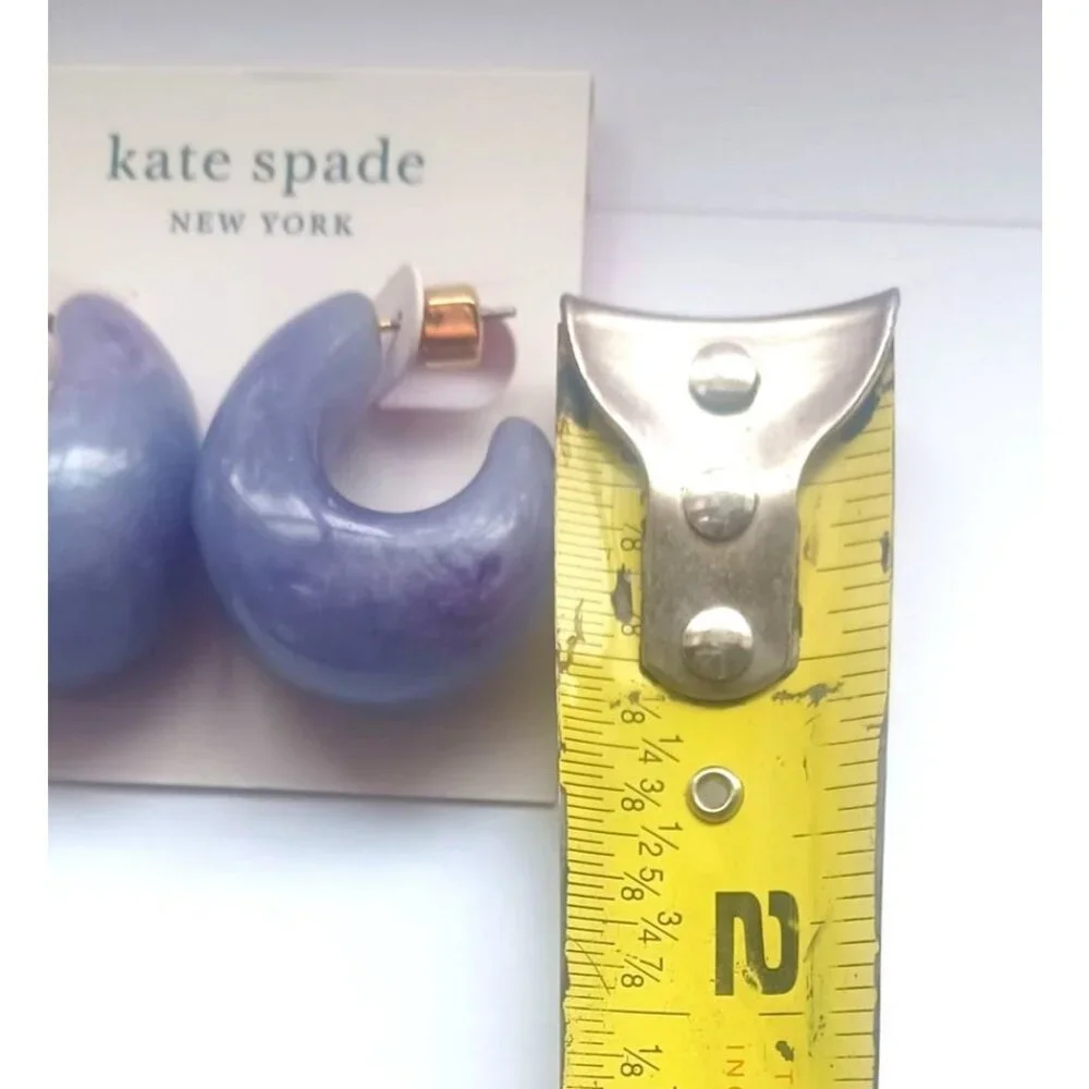 Kate Spade New York - Adore-Ables -Huggies Hoop Earrings - Blue multi -NWT - $58 - Picture 5 of 7